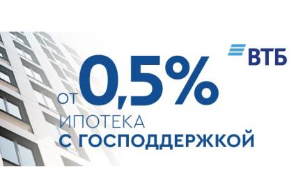 Ипотека от ВТБ по ставке 0,5% на квартиры в ЖК New Time и Terra